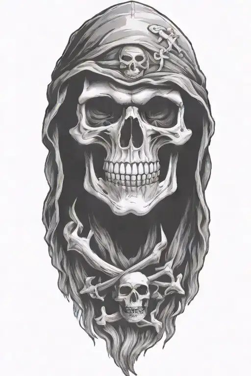 skull and crossbones  tattoo design idea
