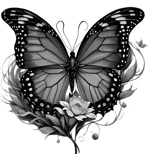 Danielle with birth butterfly tattoo design idea