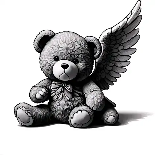 Angel Teddy Bear tattoo design idea