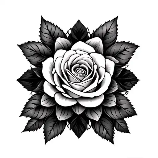 roses mandala geometric design incorporating tattoo design idea