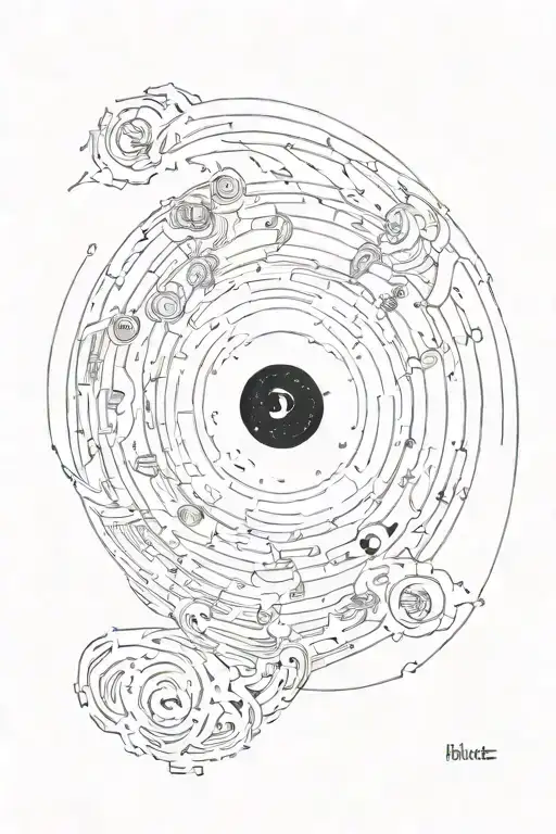 black hole with he words calm the mind calm the body calm the soul  tattoo design idea