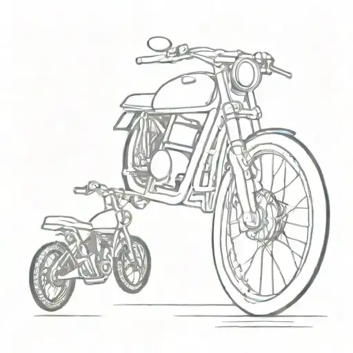 semi colon and motorbike doing a wheelie tattoo design idea