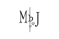 initials m b j with hearts between tattoo design idea