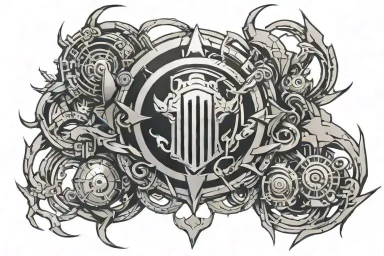 cyber sigilism tattoo design idea