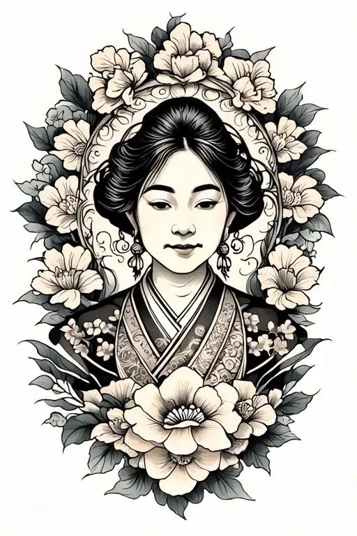 Memorial tattoo for grandmother, that has irish, german and japanese influences tattoo design idea