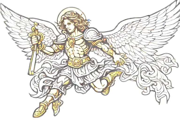 st. michael archangel tattoo design idea