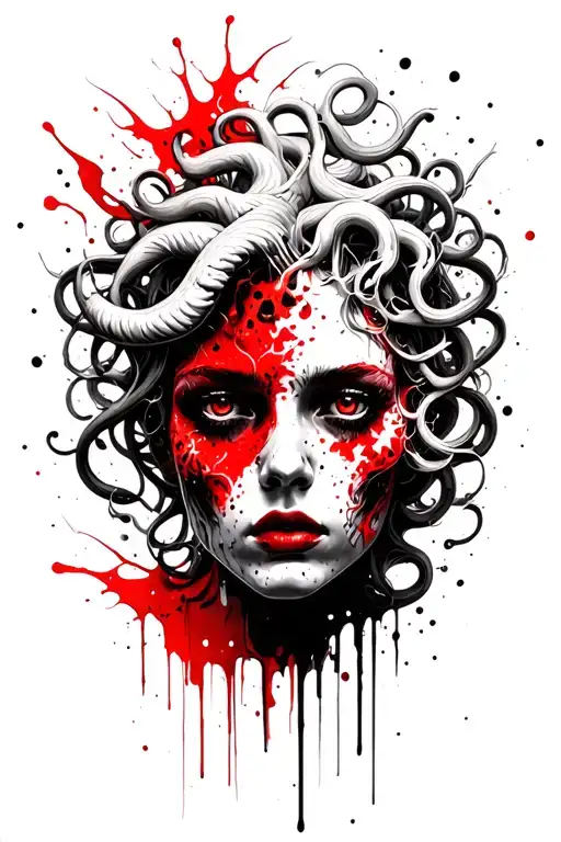 medusa head emerging tattoo design idea