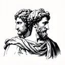 School of athens plato and aristotle silhouette  tattoo design idea