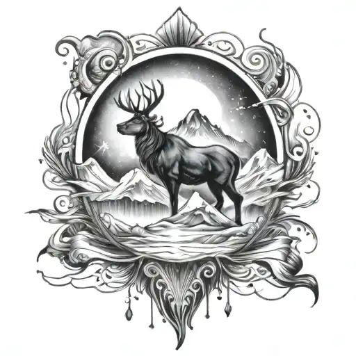 northern lights  tattoo design idea