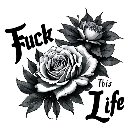 Fuck This Life surrounded tattoo design idea