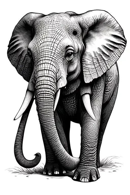 Elephant face tattoo design idea