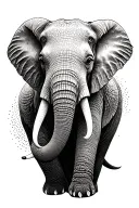 Elephant face tattoo design idea