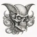 skull alien not evil tattoo design idea