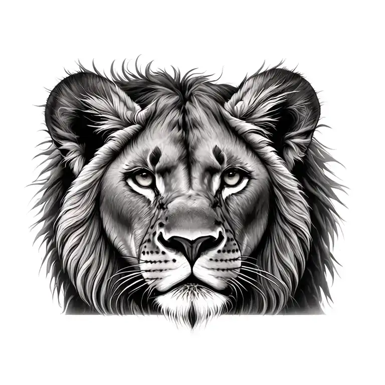 female lioness tattoo design idea
