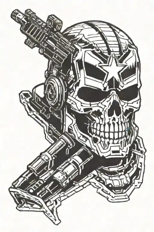 winter soldier masked skull tattoo design idea