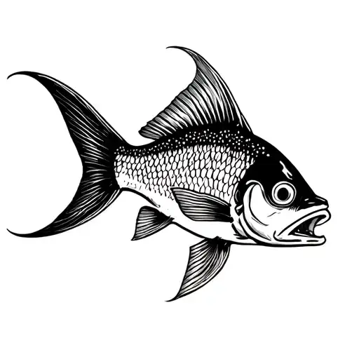 traditional fish flash tattoo design idea