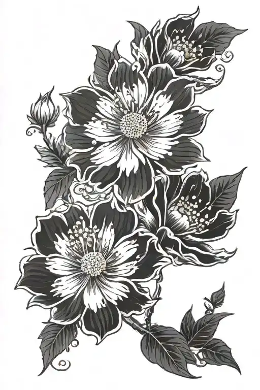 cosmos flower tattoo design idea