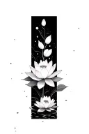 white lotus very small with dots  tattoo design idea