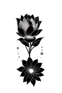 white lotus very small with dots  tattoo design idea
