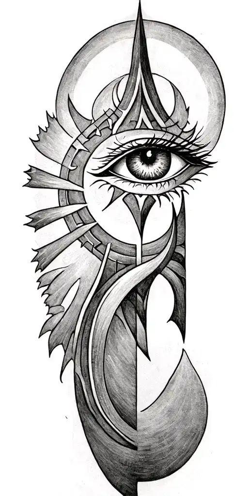 eye of odin rune circle tattoo design idea
