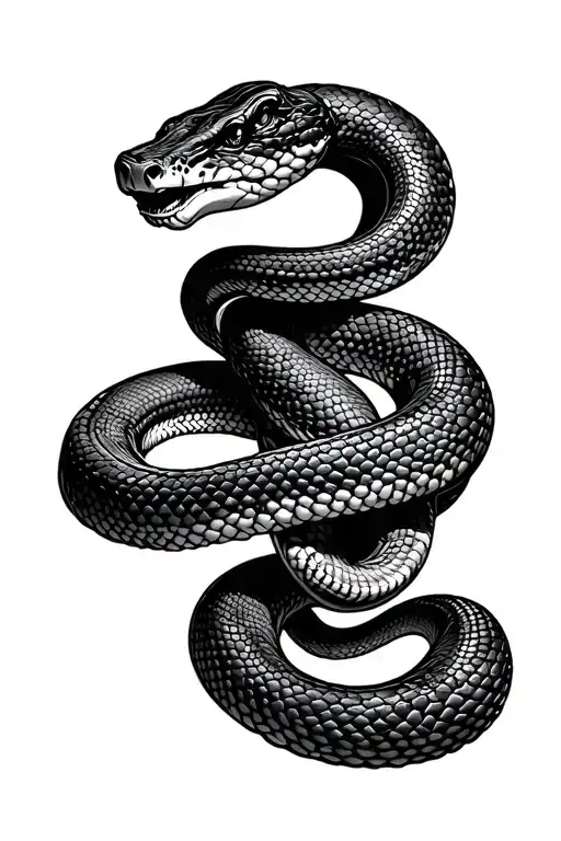 snake wrapped around arm tattoo design idea