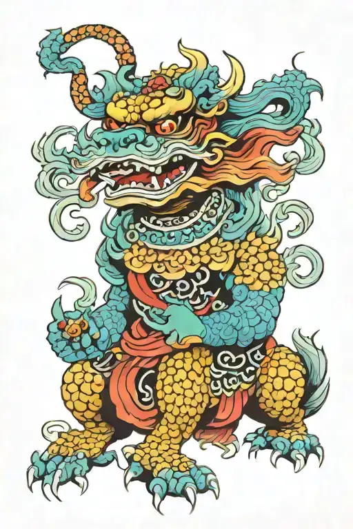 foo dog tattoo design idea