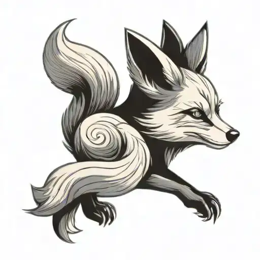 kitsune fox tattoo design idea