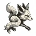 kitsune fox tattoo design idea