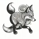 kitsune fox tattoo design idea