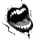 vampire teeth tattoo design idea