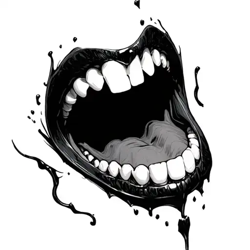 vampire teeth tattoo design idea