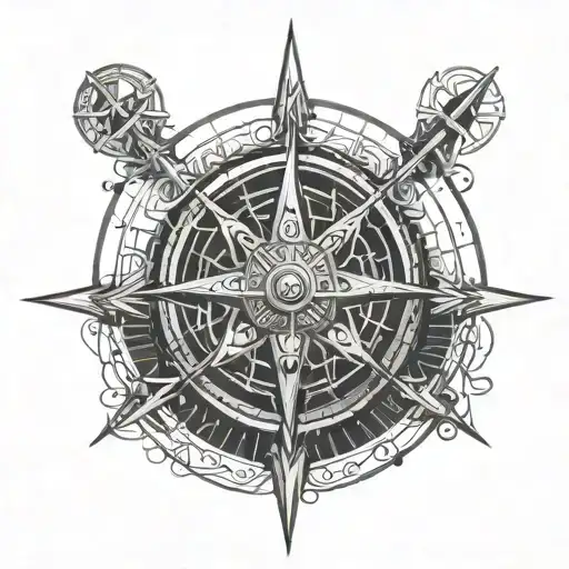 viking compass tattoo design idea