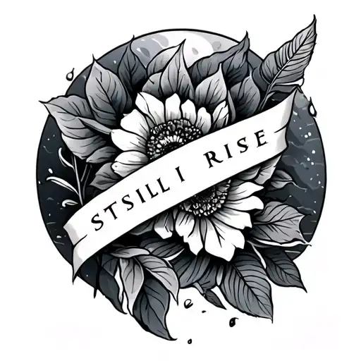 Mother Nature tattoo with the words still I rise tattoo design idea