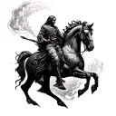 "After death, nothing is, ipsapwu" "death on a pale horse" tattoo design idea