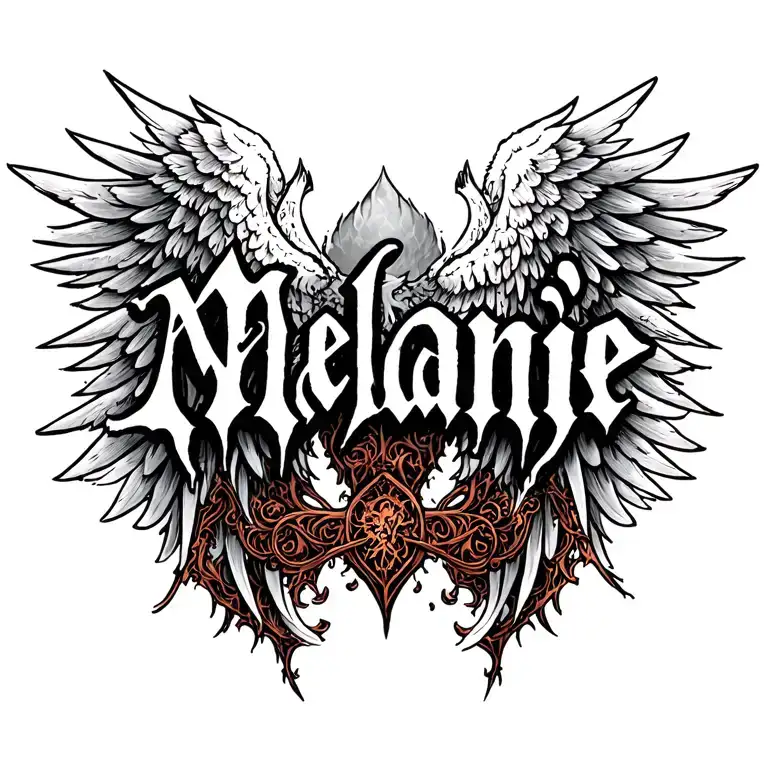 "Mélanie" Wings tattoo design idea