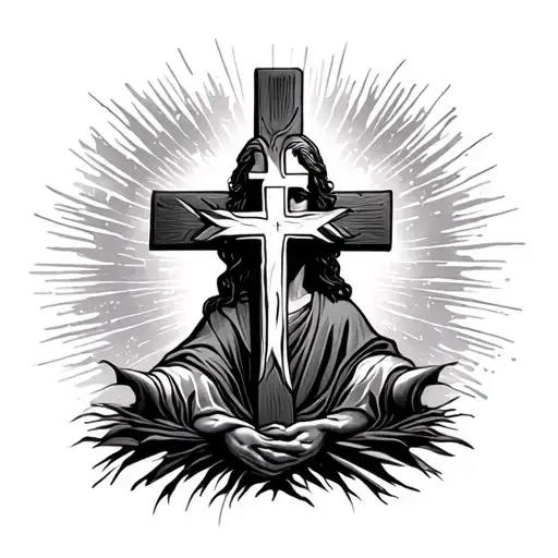 Luke 14:11 with cross tattoo design idea