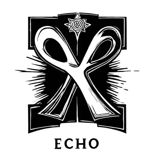 the word ECHO but an ankh instead of the 'O' tattoo design idea
