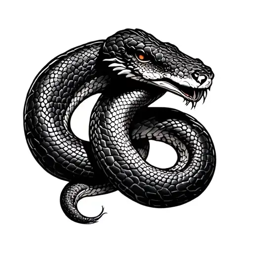 Japanese snake and style on the arm tattoo design idea