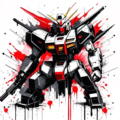 Gundam robot tattoo design idea