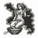 lady justice scales tattoo design idea