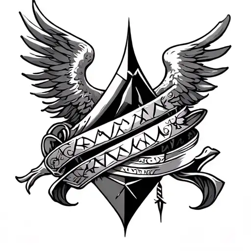 vinking two lines with triqueta and vinking simbols and Constantine simbols going around the forearm tattoo design idea