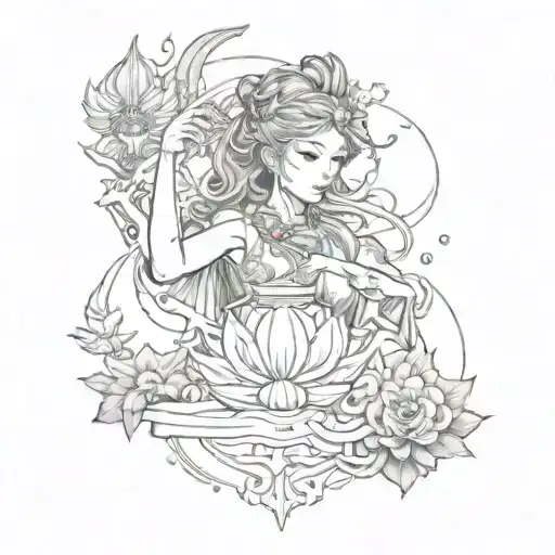 strong fortune helps tattoo design idea
