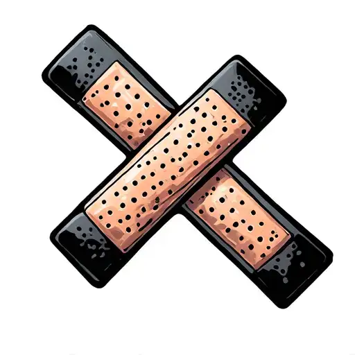 cross made from band-aids tattoo design idea