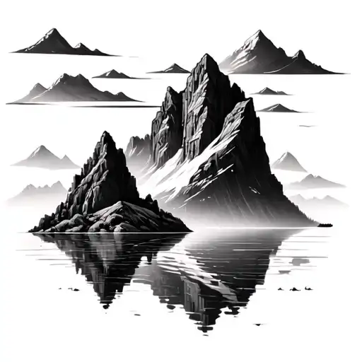 fjord landscape tattoo design idea