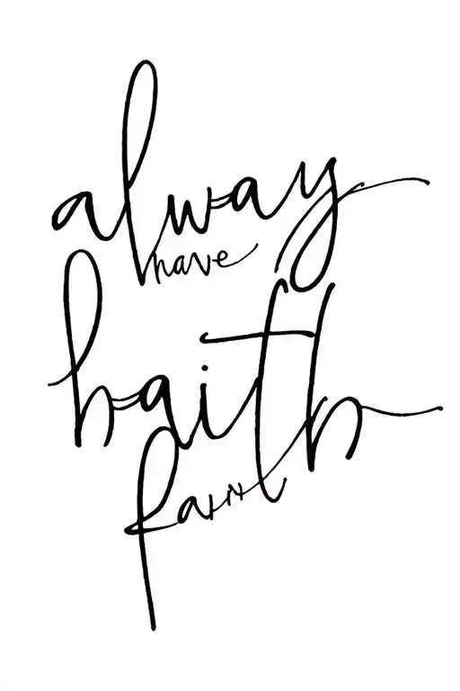 the words always have faith in cursive font tattoo design idea