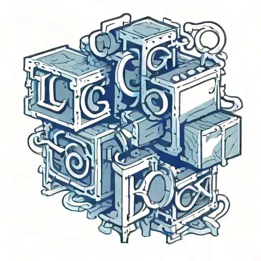 letter block letters tattoo design idea