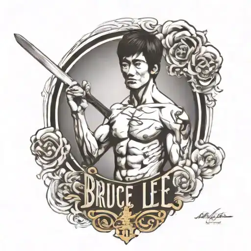 Bruce lee quote "be water tattoo design idea