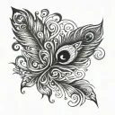 Semi colon and peacock feather tattoo design idea