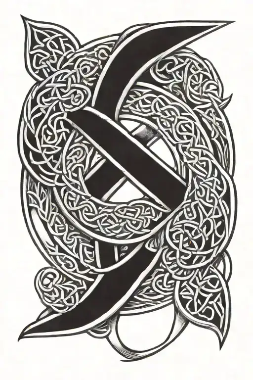 celtic circle knot design incorporating celtic band tattoo design idea