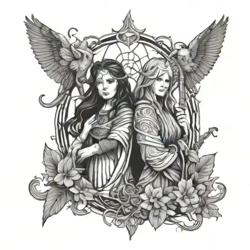 norns of destiny tattoo design idea